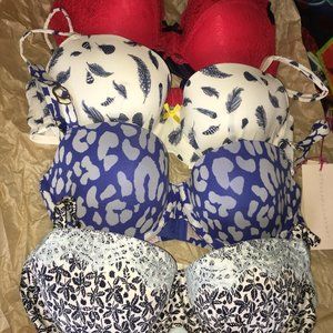 NEW NWT Set of 4 Stella McCartney & Heidi Klum Bras Underwire 34C Beautiful Lot